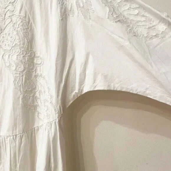 New Maje Raolita 100% Cotton Embroidered Mini Dress White S $395 - Picture 6 of 10